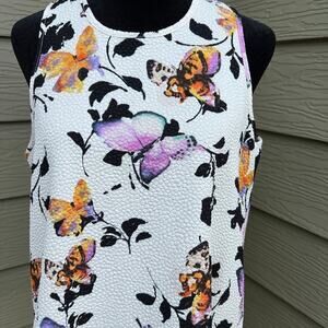 ReneeC. Sleeveless textured floral tank top, Women's size S